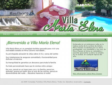 Diseño web pagina Villa María Elena