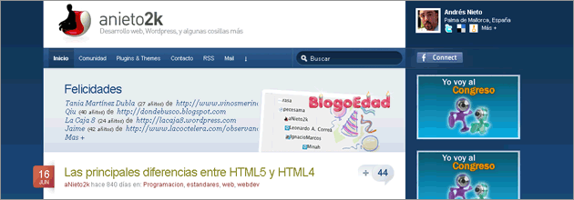 Post de Andrés Nieto comparando HTML5 vs. HTML4