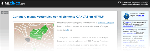Sitio sobre las novedades del HTML5 en español