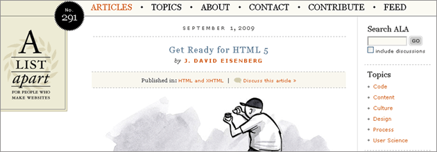 Artículo en A List Apart sobre el HTML5