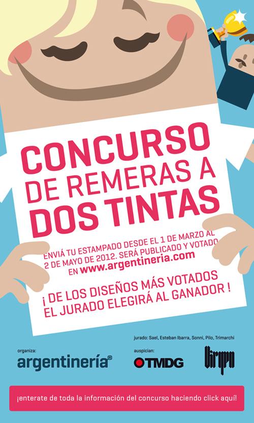 Cartel concurso de diseño de remeras de Argentinería