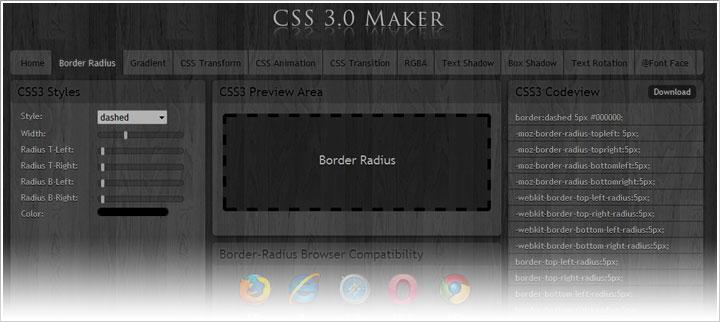 CSS3 Maker: Generador online de CSS3